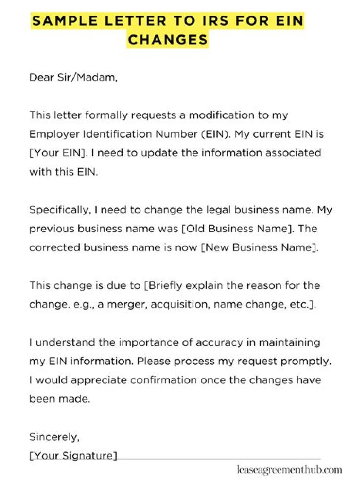 Can you make changes to EIN information?