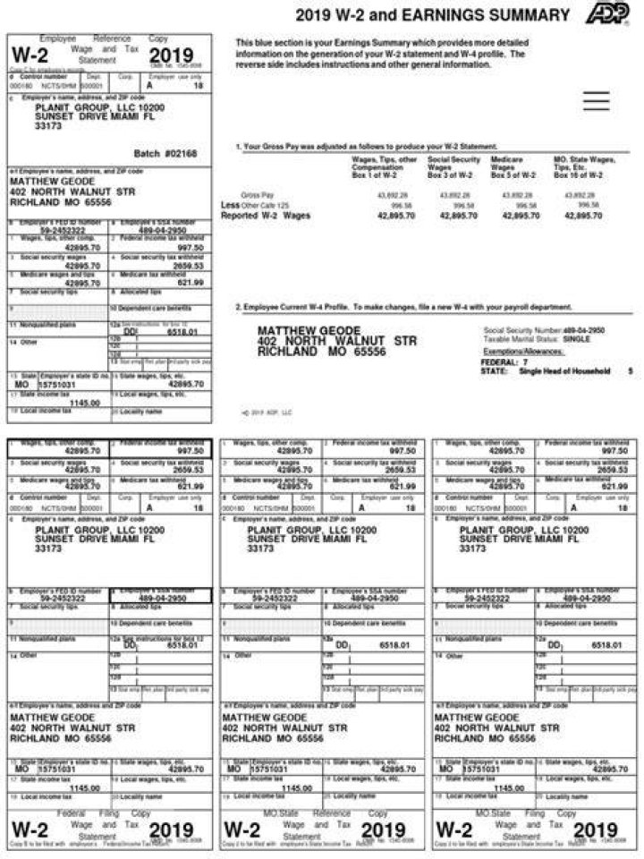 Does W-2 show total earnings?