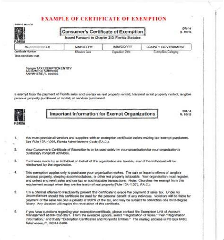 How do I get an exemption certificate?