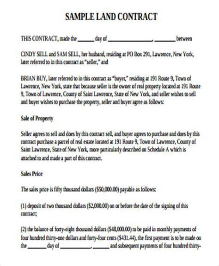 How do you write up a land contract?