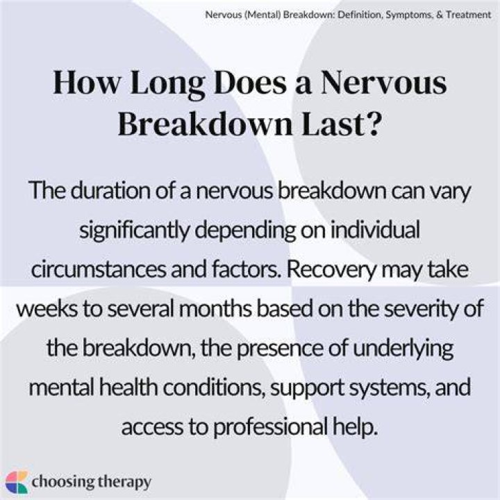 How long does recovery from a breakdown take?
