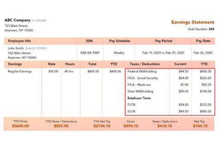 What does a pay stub have to include?