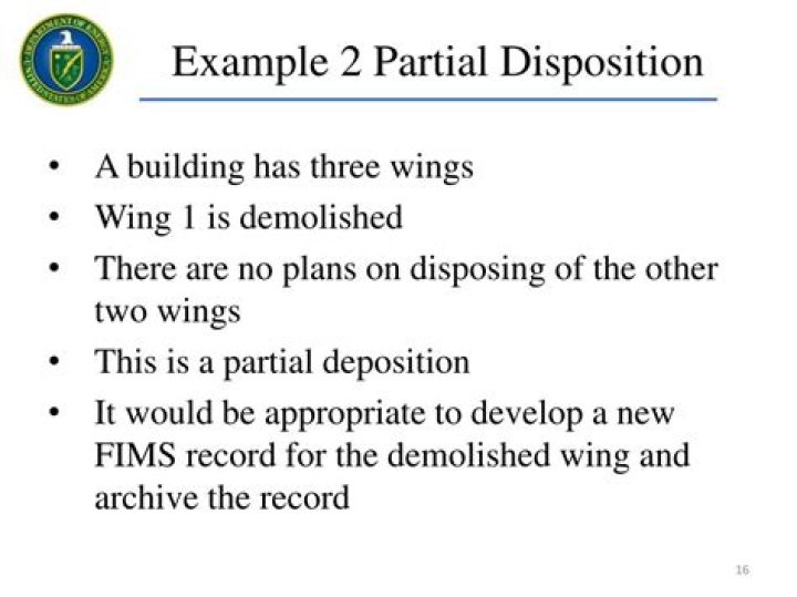 What is a partial disposition?