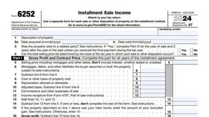 What is Form 6252 property Type Code?