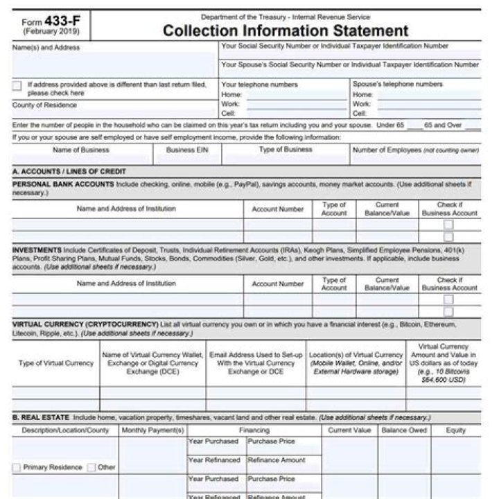 Where do I mail my IRS form 433-D?